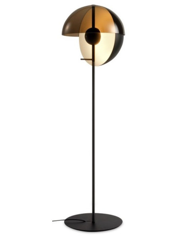 Lampadaire Theia LED 7,6W avec un abat-jour en demi-sphère par Mathias Hahn - Marset