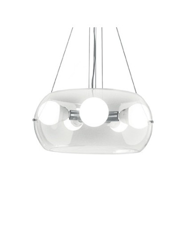 Suspension design Pintero Ø48,5 cm en verre soufflé chromé