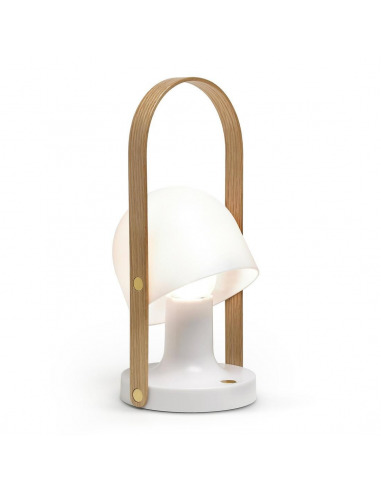 Lampe baladeuse FollowMe LED Rechargeable en bois de chêne par Inma Bermúdez - Marset