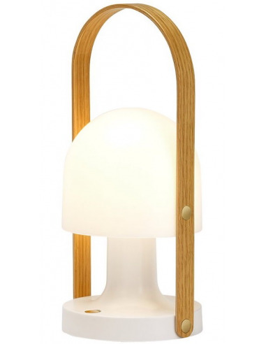 Lampe baladeuse FollowMe Plus LED Rechargeable en bois de chêne par Inma Bermúdez - Marset