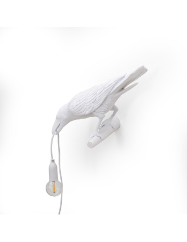Universal - Lampe murale oiseau italienne moderne résine blanche