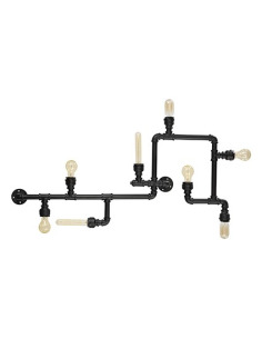 Applique Murale Tuyauterie Industrielle 5 Sources Avec éléments