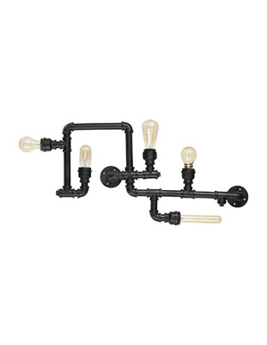 Applique Murale Tuyauterie Industrielle 5 Sources Avec éléments