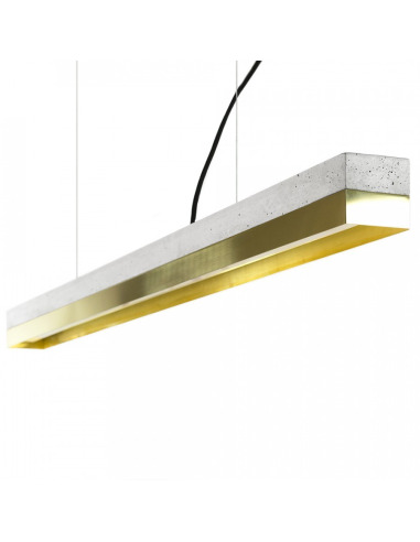 Suspension Design C1 Rectangular 122 cm Laiton en béton par Gant Light