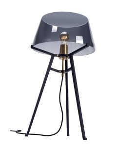 Lampe à poser Ella noir avec abat-jour en verre soufflé par Anton de Groof X Tonone 2