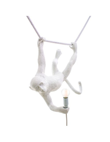 Suspension the Monkey SWING en résine blanc par Seletti x MARCANTONIO