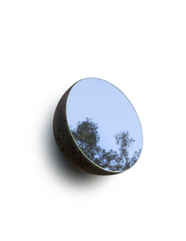 Miroir design Moon 21 cm en liège noir naturel