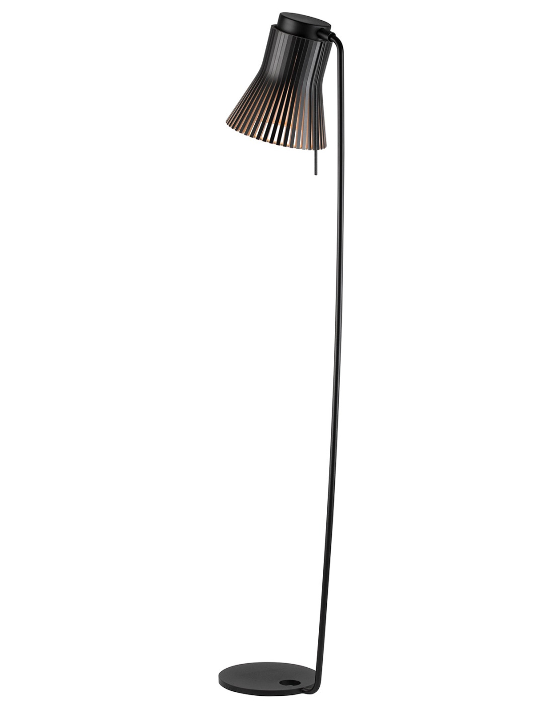 Lampadaire noir élégant au pied tulipe