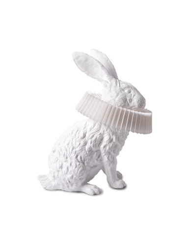 Lampe à poser Rabbit Assis en résine blanche en forme de lapin par Haoshi