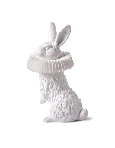 Lampe à poser Rabbit debout en résine blanche en forme de lapin par Haoshi