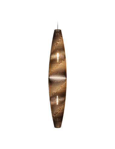 Suspension en carton Skinny spiral Ø 29 cm au design naturel par Think Paper