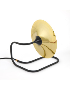 Lampe à poser / Applique Turbaya noir en laiton en forme de gramophone au design chic et élégant 