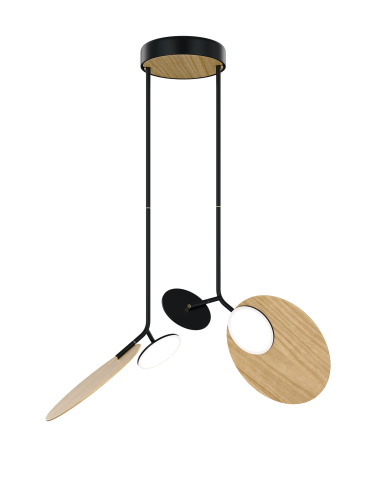 Suspension double Ballon noir LED au design scandinave par Tunto