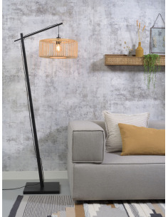 Lampadaire Bromo avec abat-jour en Bambou naturel au design naturel par Good & Mojo 2