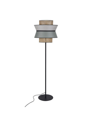 Lampadaire extérieur Singapour 2 en cannage & tissus Sunbrella par Market Set