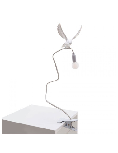 Lampe à pince Sparrow Landing en forme d'oiseau en résine par Marcantonio x Seletti