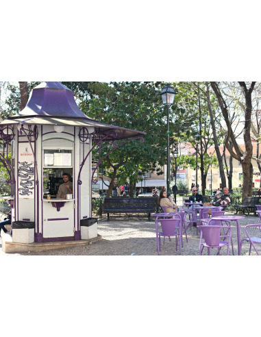 Chaise de bistrot portugais en métal Gonçalo au style vintage