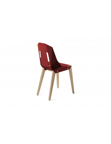 Chaise géométrique Diago en aluminium et bouleau au design minimaliste