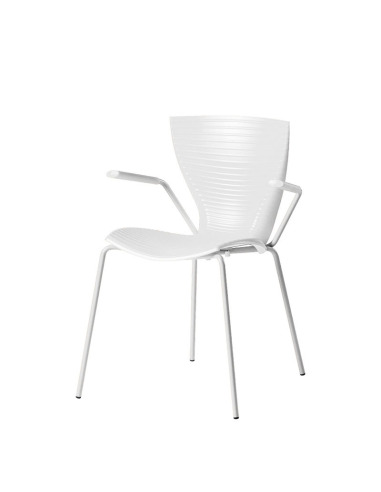 Chaise avec accoudoirs Gloria Meeting blanc _ Otoko Design