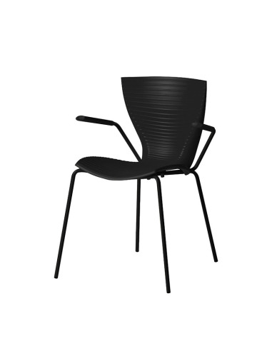 Chaise avec accoudoirs Gloria Meeting noir _ Otoko Design