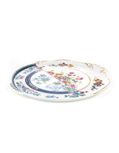 Plateau Rond Hybride Dorotea en porcelaine par CTRLZACK x Seletti