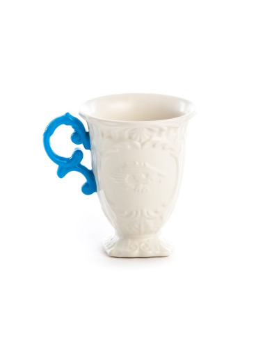 I-Mug avec anse bleue I-Wares en porcelaine par Selab x Seletti