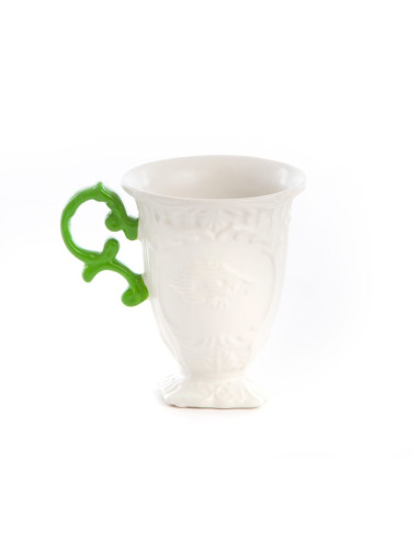 I-Mug avec anse verte I-Wares en porcelaine par Selab x Seletti