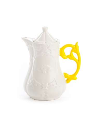 Théière avec anse jaune I-Wares en porcelaine par Selab x Seletti