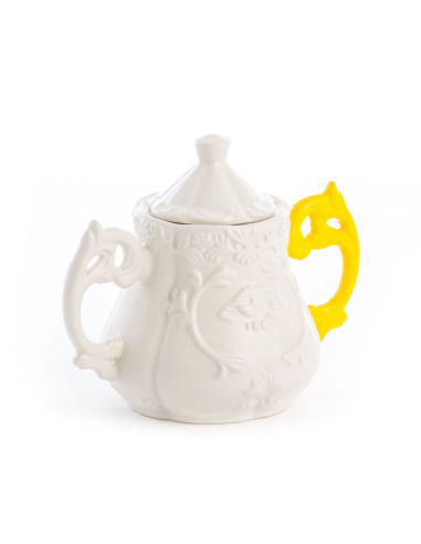 Sucrière avec anse jaune I-Wares en porcelaine par Selab x Seletti