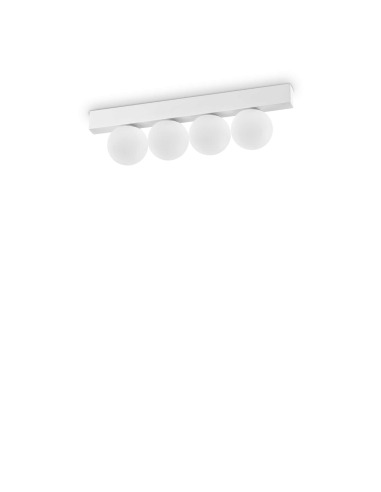Plafonnier Ping Pong en métal avec des diffuseurs en acrylique transparent satiné - Ideal Lux