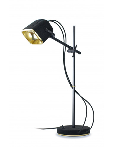Lampe à poser vintage MOB en aluminium anodisé noir par Swabdesign