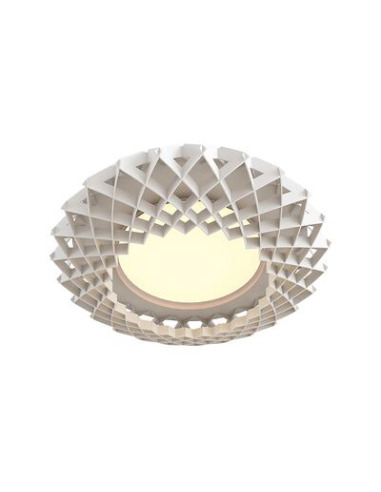 Plafonnier Signature avec base en métal et abat-jour en contreplaqué de bouleau au design contemporain par Pilke Lights