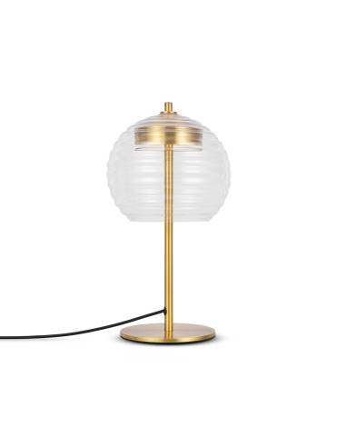 Lampe à poser Rueca avec base en métal plat et abat-jour en verre au design contemporain par Maytoni