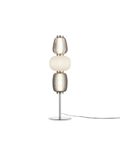 Lampe à poser Pattern armature en métal avec diffuseur en verre blanc transparent au design contemporain par Maytoni