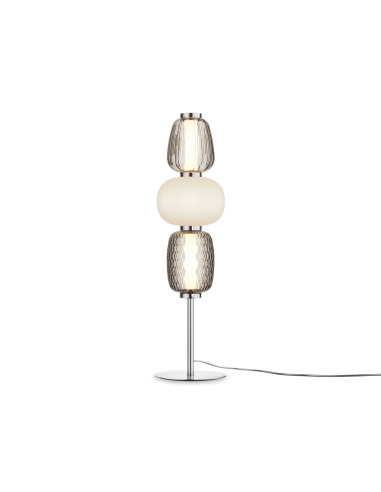 Lampe à poser Pattern armature en métal avec diffuseur en verre blanc transparent au design contemporain par Maytoni