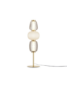 Lampe à poser Pattern armature en métal avec diffuseur en verre blanc transparent au design contemporain par Maytoni 2