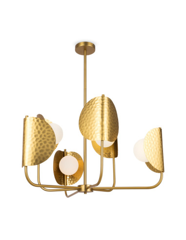 Suspension Tropic en métal avec abat-jour en verre blanc au design contemporain par Maytoni