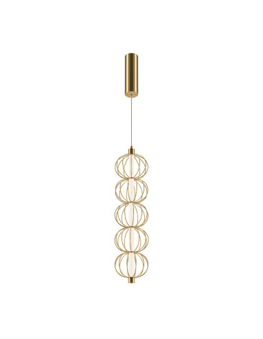 Suspension Golden Cage en métal avec diffuseur sphérique et décor en fil de fer au design contemporain par Maytoni
