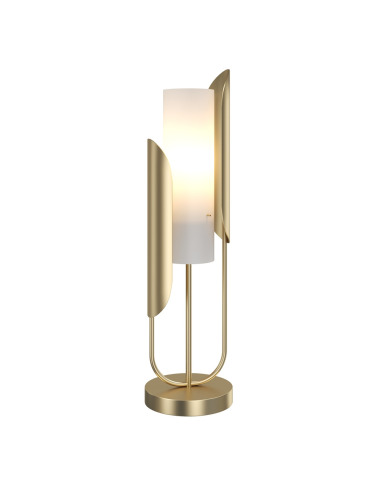 Lampe à poser Cipresso base en métal avec diffuseur en verre coulé blanc au design contemporain par Maytoni