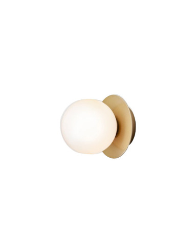 Applique Liila 1 base en métal nordique en verre soufflé Opal blanc au design contemporain par Sofie Refer x Nuura