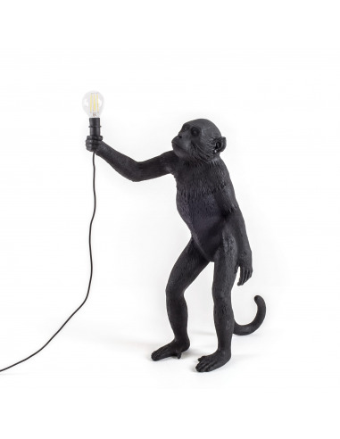 Lampe à poser the Monkey debout en résine noir par Seletti
