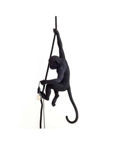 Suspension the Monkey en résine noire par Seletti