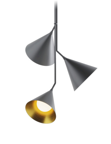 Suspension Rubi Trio en fer par Robin Lamps