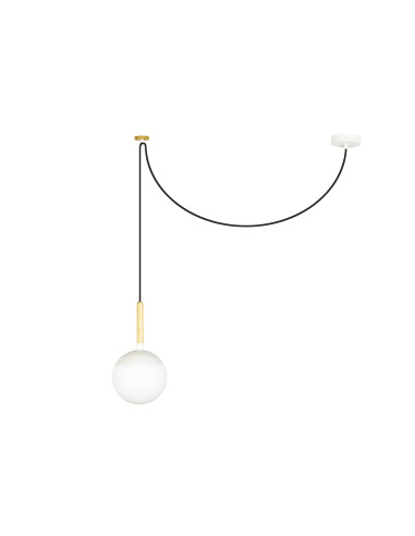 Suspension Ovni en bois avec diffuseur en verre au design scandinave