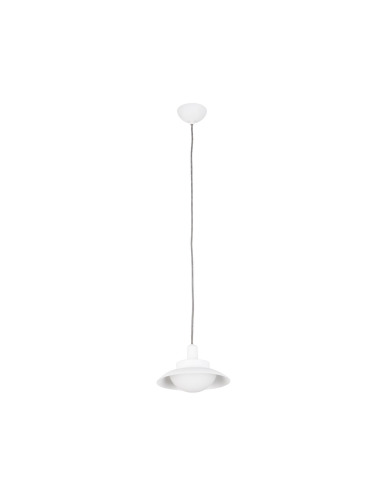 Suspension design Globy blanc en métal et verre par Alex & Manel Lluscà