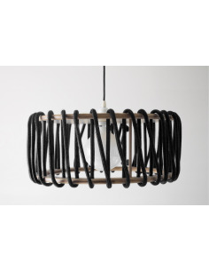 Suspension Macaron 45 cm par Silvia Ceñal en bois et corde 2