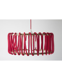 Suspension Macaron 45 cm par Silvia Ceñal en bois et corde