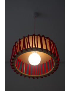 Suspension Macaron 30 cm par Silvia Ceñal en bois et corde 2
