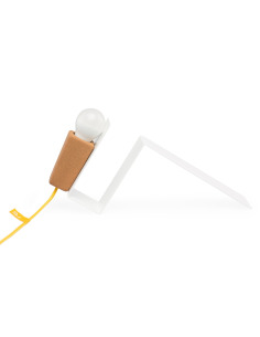 Lampe à poser aimantée Glint blanc en liège et métal par Filipa Mendes & Gustavo Macedo