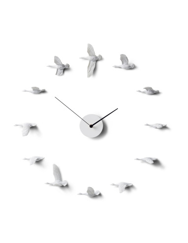 Horloge design ronde oiseaux Migrantbird X CLOCK O par Haoshi